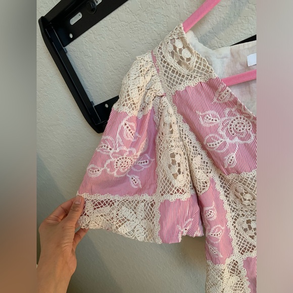 NWOT Pink Lace-Trimmed Women's Top - Picture 5 of 13